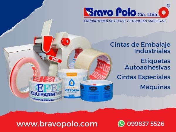 Cintas adhesivas para la industria, Cintas de Embalaje, Masking, Sella Fundas, Maquinaria dispensadora, Cintas autoadhesivas, herramientas para empacado con adhesivos, Quito, EcuadorWeb Bravo 