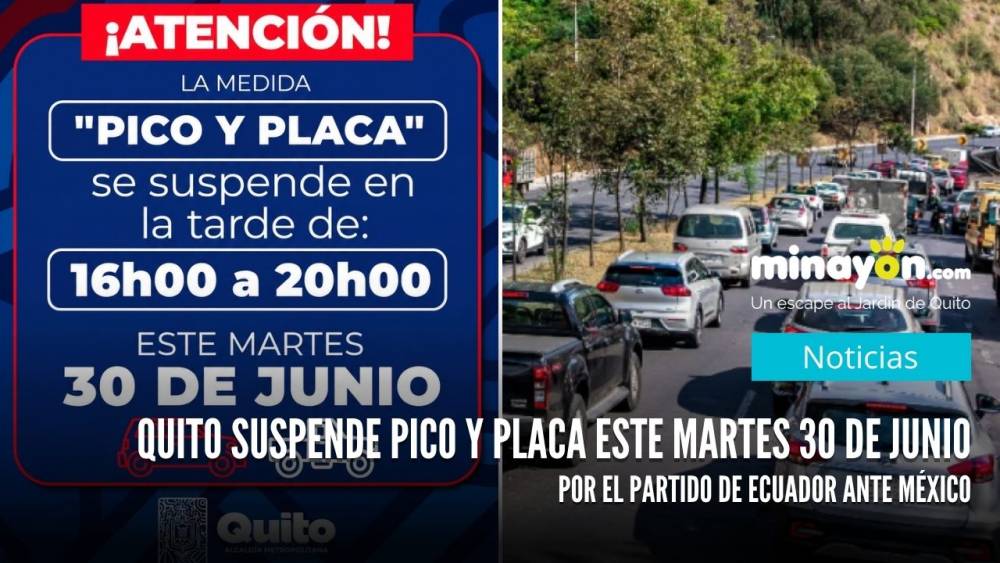 Quito suspende Pico y Placa este martes 30 de junio por el partido de Ecuador ante México