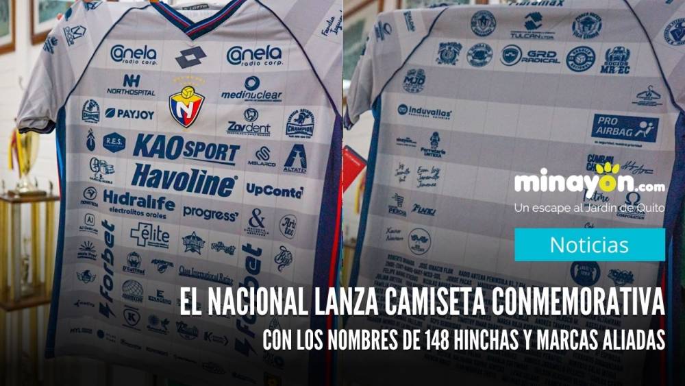 El Nacional lanza camiseta conmemorativa con los nombres de 148 hinchas y marcas aliadas