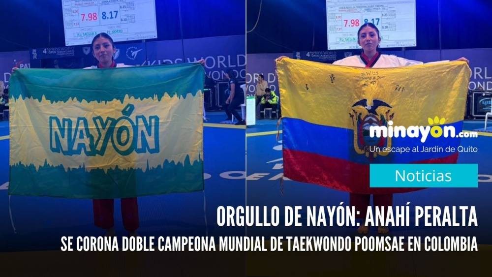 Orgullo de Nayón: Anahí Peralta se corona doble Campeona Mundial de Taekwondo en Colombia