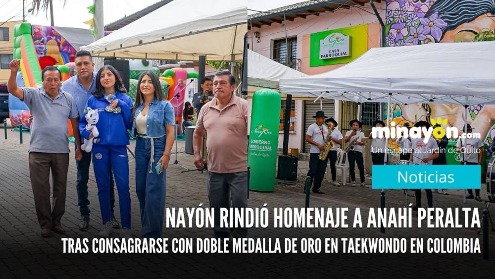 Nayón rindió homenaje a Anahí Peralta tras consagrarse con doble medalla de oro en Taekwondo en Colombia