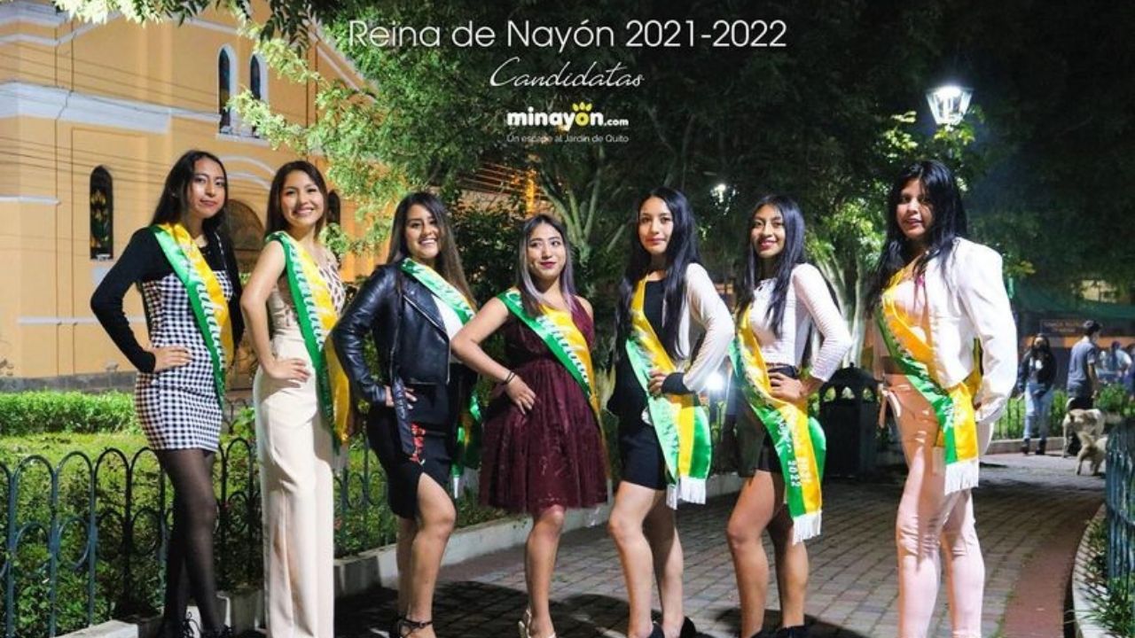 Candidatas a Reina de Nayón 2021 - 2022, en su noche de presentación