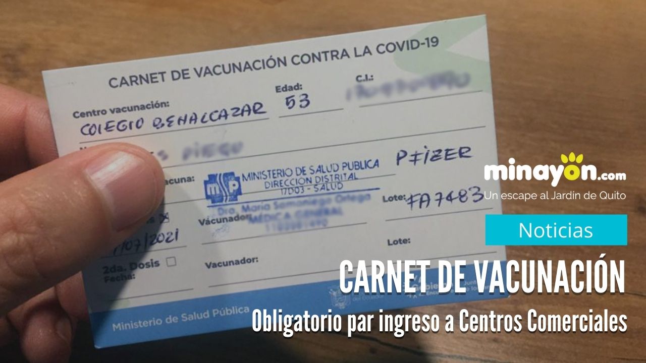 Carnet de vacunación requisito obligatorio para ingresar a los Centro Comerciales