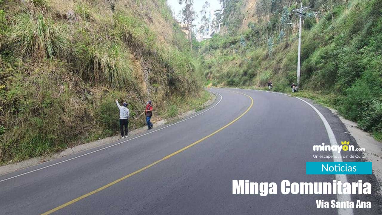 Minga - Limpieza de cunetas vía Santa Ana