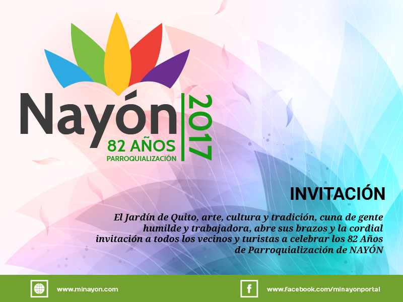 Programa de Fiestas por los 82 años de parroquialización de Nayón.