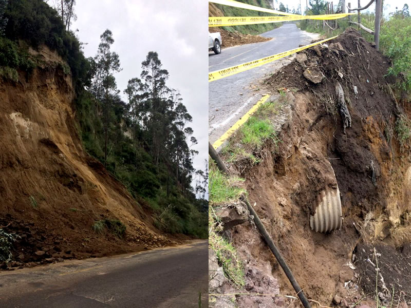 Vía a Nayón cerrada a causa de lluvias