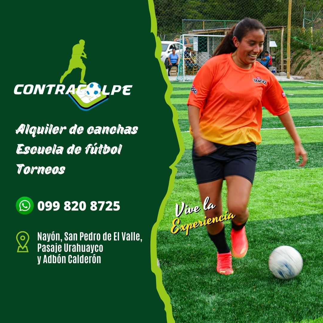 Alquiler de canchas, Escuela de fútbol, Torneos, Nayón